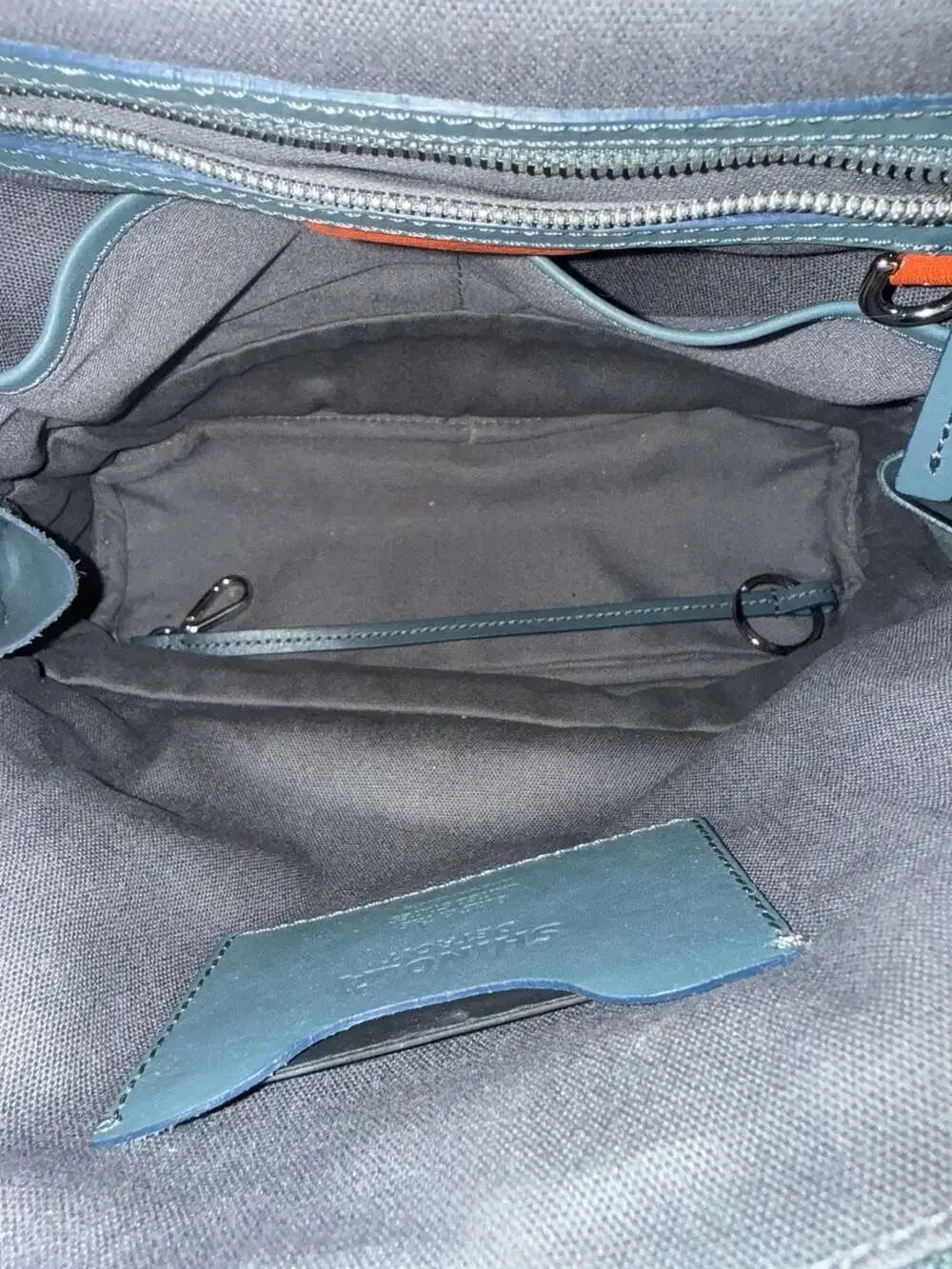Shinola Mini Zip Backpack Slate Blue Leather Detroit Made $795 Retail